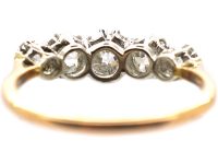 Early 20th Century 18ct Gold & Platinum, Five Stone Diamond Ring