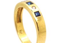 18ct Gold Five Stone Ring set with Sapphires & Diamonds