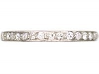 Edwardian Narrow Platinum Eternity Ring set with Diamonds