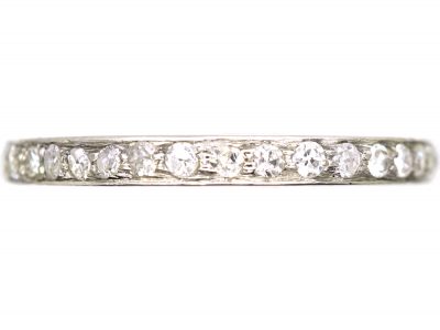 Edwardian Narrow Platinum Eternity Ring set with Diamonds