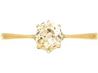 18ct Gold Old Mine Cut Diamond Solitaire Ring