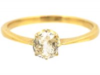 18ct Gold Old Mine Cut Diamond Solitaire Ring