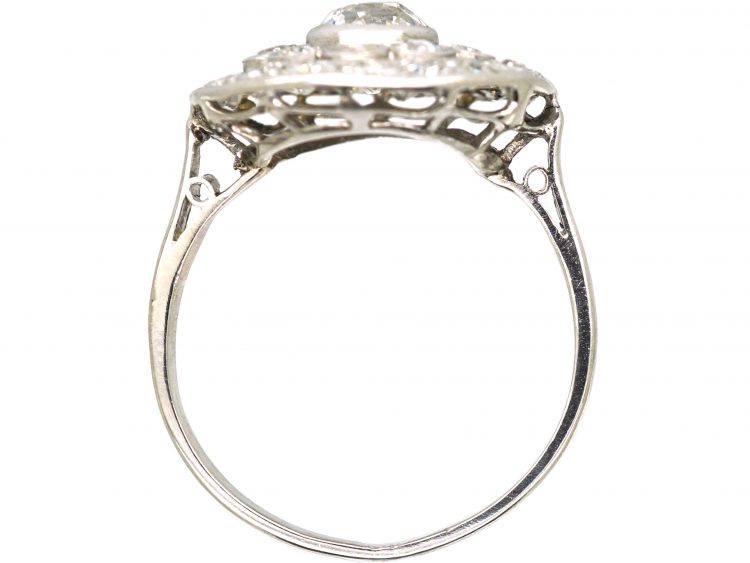 French Import Early 20th Century Platinum Diamond Cluster Ring