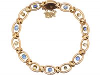 Edwardian 15ct Gold Bracelet set with Sapphires & Diamonds