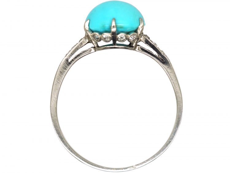 Edwardian Platinum, Turquoise & Diamond Ring