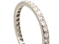 Edwardian Platinum Narrow Eternity Ring set with Diamonds