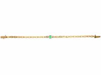 Art Deco 14ct Gold & Platinum, Emerald & Diamond Bracelet