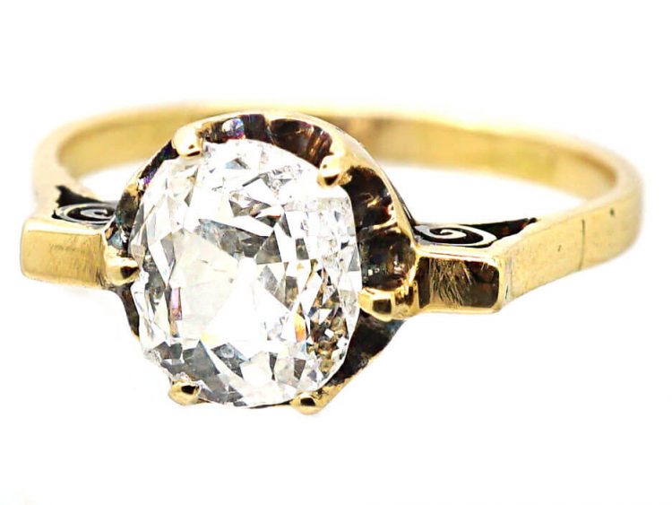 Early 20th Century 18ct Gold, Old Mine Cut Diamond Solitaire Ring