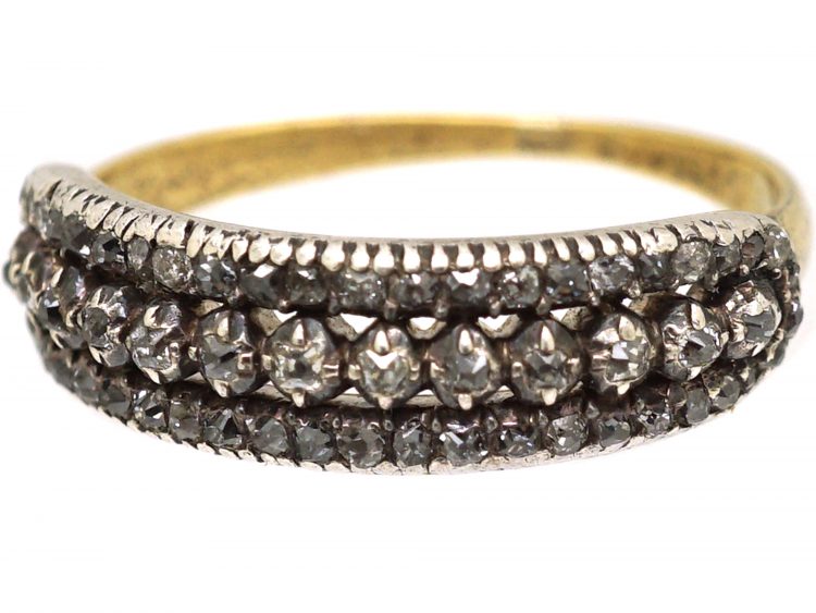 Georgian Three Row Diamond Ring