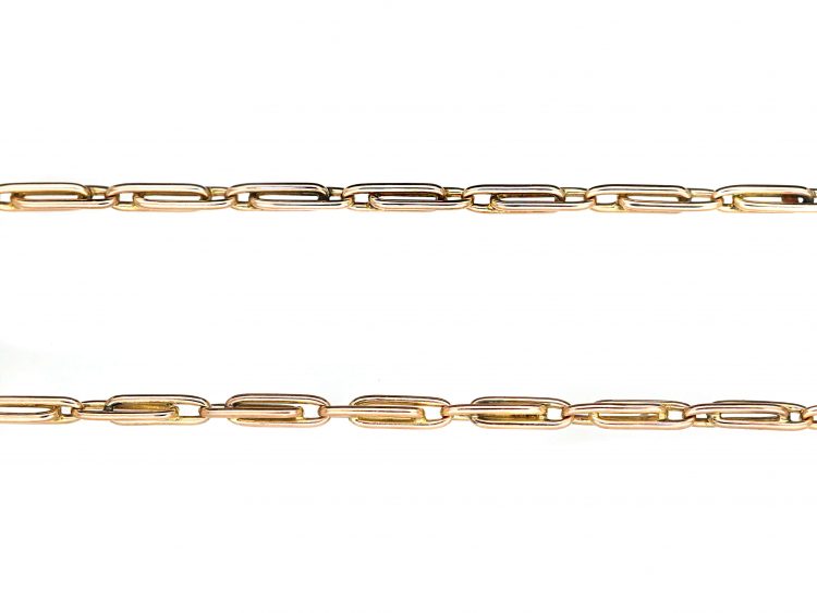 Edwardian 9ct Gold Paper Clip Link Chain