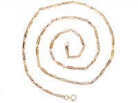 Edwardian 9ct Gold Paper Clip Link Chain