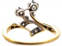 Art Nouveau 18ct Gold & Platinum Ring set with Diamonds