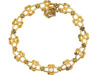 Edwardian 18ct Gold Knot Bracelet set with Diamonds