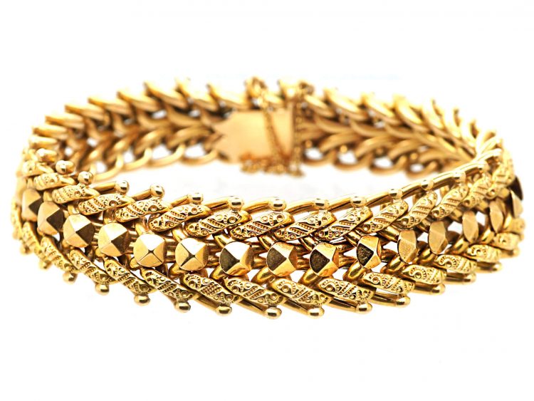 Early 20th Century French 18ct Gold Woven Bracelet