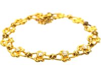 Edwardian 18ct Gold Knot Bracelet set with Diamonds