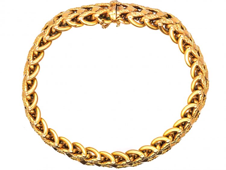 Early 20th Century French 18ct Gold Woven Bracelet