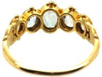 Early Victorian 15ct Gold Five Stone Aquamarine Ring