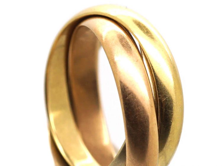 Vintage Les Must de Cartier Three Colour Gold Trinity Ring