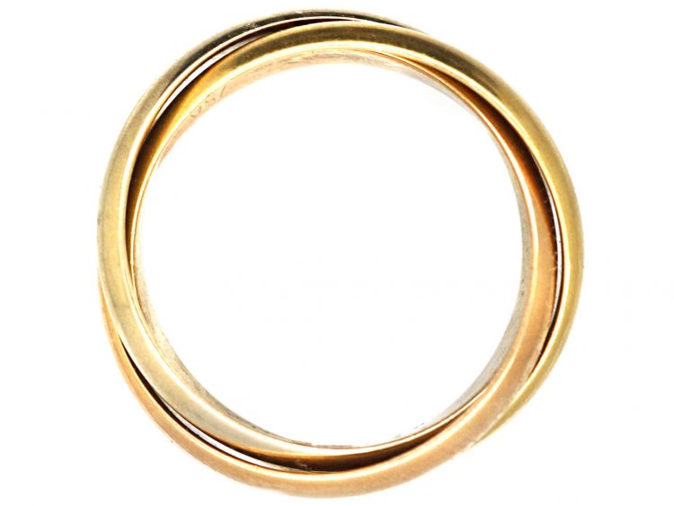 Vintage Les Must de Cartier Three Colour Gold Trinity Ring