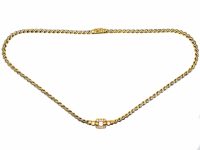 Vintage Cartier 18ct Two Colour Gold & Steel Necklace set with Diamonds