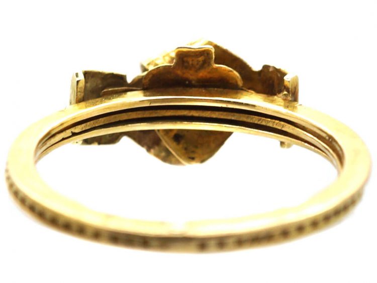 Victorian 18ct Gold Fede Ring with Hands & Hidden Heart