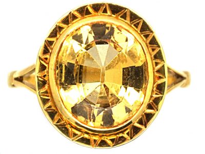 Edwardian 18ct Gold Ring set with a Topaz