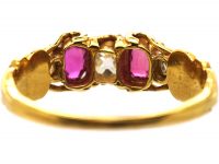 Early 19th Century 18ct Gold, Ruby & Diamond Five Stone Ring