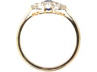 Edwardian 18ct Gold & Platinum, Sapphire & Diamond Cluster Ring