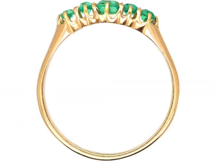 Victorian 18ct Gold, Five Stone Emerald Ring