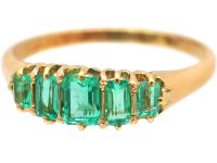 Victorian 18ct Gold, Five Stone Emerald Ring