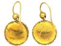 Victorian 15ct Gold Drop Earrings with Engraved Birds