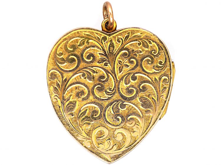 Edwardian Large 9ct Gold Heart Locket