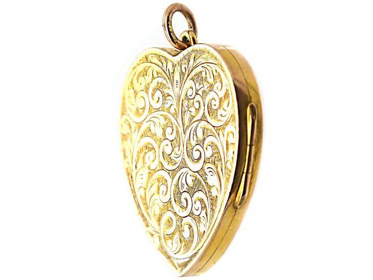 Edwardian Large 9ct Gold Heart Locket