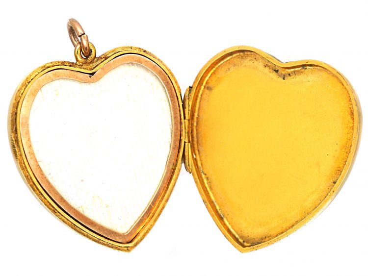 Edwardian Large 9ct Gold Heart Locket