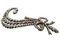 Georgian 9ct Gold & Silver, Aigrette Brooch set with Rose Diamonds