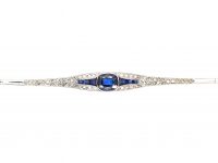 Art Deco Platinum, Sapphire & Rose Diamond Bracelet