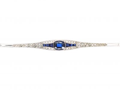 Art Deco Platinum, Sapphire & Rose Diamond Bracelet