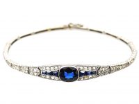 Art Deco Platinum, Sapphire & Rose Diamond Bracelet