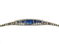 Art Deco Platinum, Sapphire & Rose Diamond Bracelet