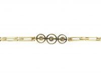 Early 20th Century 14ct Gold Bracelet set with Three Diamonds