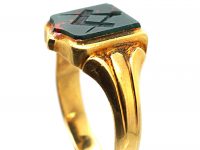 Edwardian 18ct Gold Signet Ring with Bloodstone Masonic Intaglio