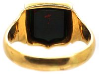 Edwardian 18ct Gold Signet Ring with Bloodstone Masonic Intaglio