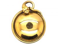 Early Victorian 15ct Gold Round Locket with Snake Surround