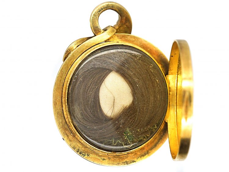 Early Victorian 15ct Gold Round Locket with Snake Surround