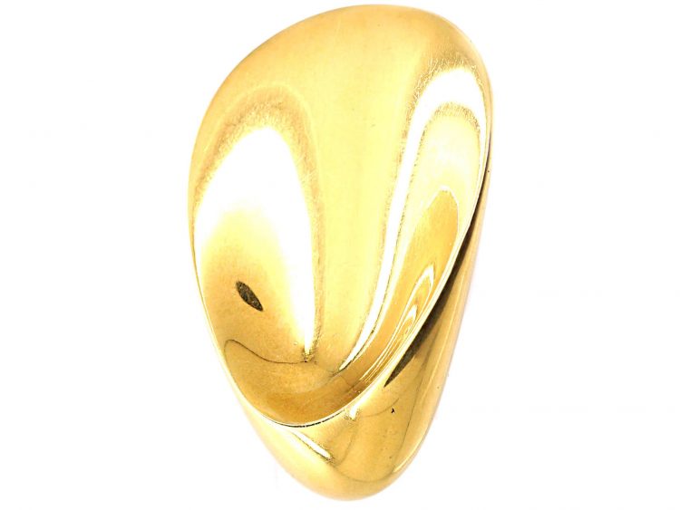 1960's 18ct Gold Clam Shell Brooch Designed by Nanna and Jorgen Ditzel for Georg Jensen