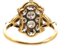 Edwardian 18ct Gold & Platinum Plaque Ring set with Diamonds with Rose Diamond set Shoulders