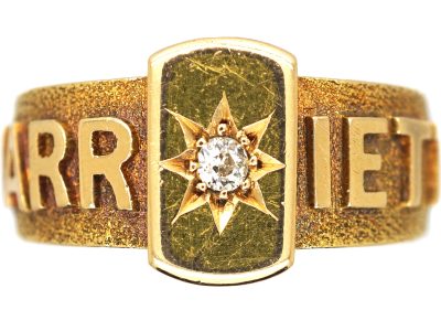 Edwardian 18ct Gold & Diamond Ring that Spells Harriet