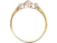 Georgian 15ct Gold & Silver, Old Mine Cut Diamond Cluster Ring