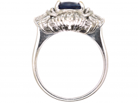 18ct White Gold, Sapphire & Diamond Cluster Ring