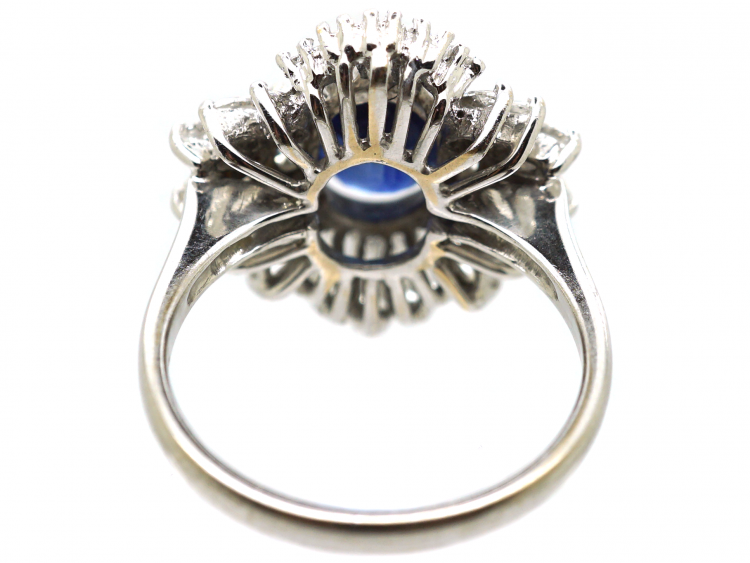 18ct White Gold, Sapphire & Diamond Cluster Ring